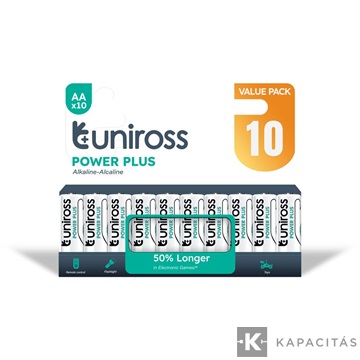 Uniross 1,5V LR6/AA/ceruza tartós alkáli elem POWER PLUS 10db/csomag