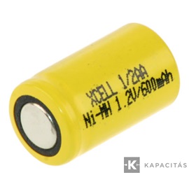 XCell 1/2AA 1,2V 600mAh Ni-MH ipari akkumulátor cella