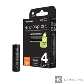 eneloop pro BK-3HCDE/4BE AA/ceruza 2500mAh Ni-MH akkumulátor 4db/csomag