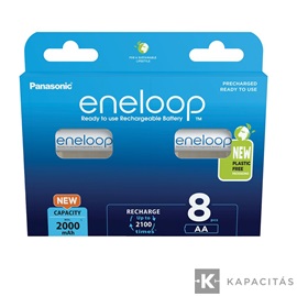 eneloop BK-3MCDE/8BE AA/ceruza 2000mAh Ni-MH akkumulátor 8db/csomag