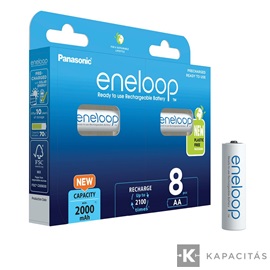 eneloop BK-3MCDE/8BE AA/ceruza 2000mAh Ni-MH akkumulátor 8db/csomag