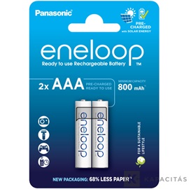 eneloop BK-4MCDE/2BE AAA/mikro 800mAh Ni-MH akkumulátor 2db/csomag