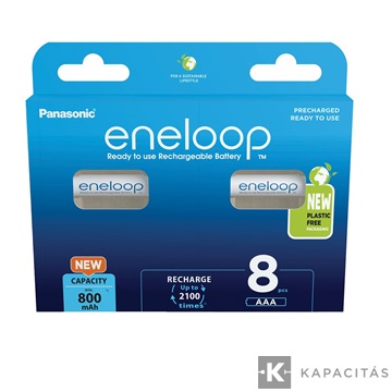 eneloop BK-4MCDE/8BE AAA/mikro 800mAh Ni-MH akkumulátor 8db/csomag