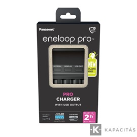 eneloop BQ-CC65E LCD-s gyors akkumulátor töltő / kisütő funkció / kapacitás kijelzés 2/4db AA/AAA akkumulátor töltésére