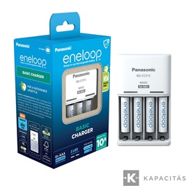 eneloop K-KJ51MCD04E akkumulátor töltő időzítővel 4 db AAA 800mAh akkumulátorral