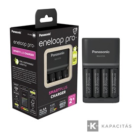 eneloop K-KJ55HCD40E akkumulátor gyorstöltő 4 db 2500mAh AA akkumulátorral