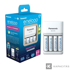 eneloop K-KJ55MCD40E akkumulátor gyorstöltő 4 db 2000mAh AA akkumulátorral