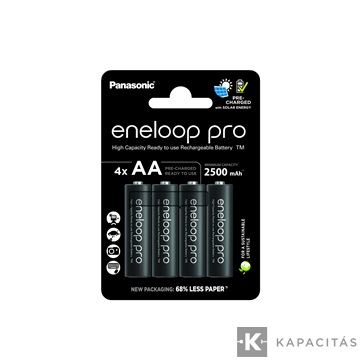 eneloop pro BK-3HCDE/4BE AA/ceruza 2500mAh Ni-MH akkumulátor 4db/csomag